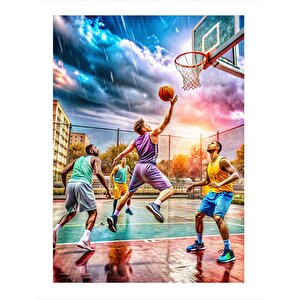 Sokak Basketbolu Art Mdf Poster 25cmx 35cm 25x35 cm