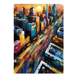 Soyut Binalar Art Mdf Tablo 25cmx 35cm 25x35 cm
