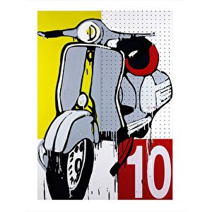 Vespa Scooter Modern Mdf Tablo 35cm X50cm 35x50 cm