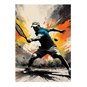Tenis Oynayan Adam Dekoratif Mdf Tablo 35cm X50cm 35x50 cm