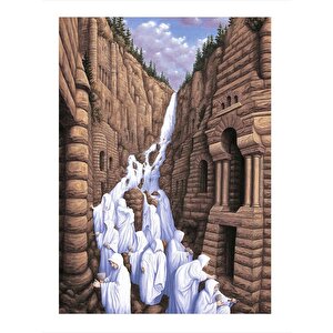 Nehir Ve İnsanlar Dekoratif Mdf Tablo 35cm X50cm 35x50 cm