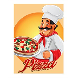 Pizza Yapan Aşçı Model Ahşap Tablo 25cmx 35cm 25x35 cm