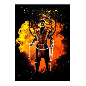 Mortal Kombat Scorpion Desenli Ahşap Tablo 25cmx 35cm 25x35 cm