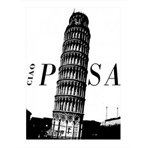 Pisa Kulesi Hediyelik Ahşap Tablo 25cmx 35cm 25x35 cm