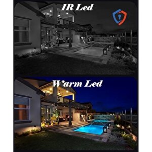 10 Kameralı IP Set - Yapay Zeka Özellikli Gece Renkli Gösteren Sesli 6 Warm Ledli 4K FULLHD IP Güvenlik Kamerası Seti 4386WS