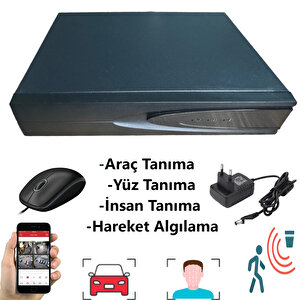 6 Kameralı Set - Araç İnsan Yüz Tanımalı Gece Görüşlü 36 Ir Ledli Metal Güvenlik Kamerası Seti E336
