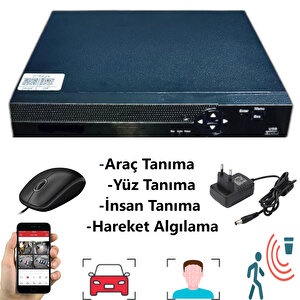 2 Kameralı Set - Araç İnsan Yüz Tanımalı Gece Görüşlü 36 Ir Ledli Metal Güvenlik Kamerası Seti E336