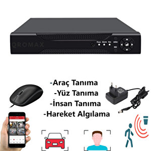 8 Kameralı Set - Yapay Zeka Özellikli Gece Renkli Gösteren 5 Mp Lensli 1080P FullHD Güvenlik Kamerası Seti 784w-108