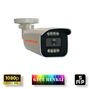 2 Kameralı Set - Gece Renkli Gösteren Hareket Algılayan 5 Mp Sony Lensli 1080p Full Hd Güvenlik Kamerası Seti 908w