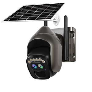 Solar Panelli-Bataryalı-360° Hareketli-Renkli Gece Görüşlü-6 MP Optik Zoom WiFi PTZ Güvenlik Kamerası -Adtp22