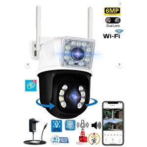 6MP Dual Lens 360° Görüş Hareketli  Waterproof Gece Görüş Sesli Görüşme Akıllı Kamera - QR-3012