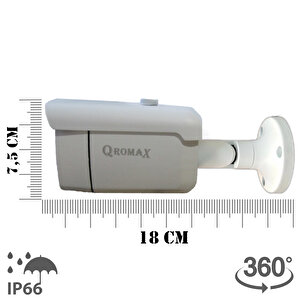 1 Kamerali Set - Araç İnsan Yüz Hareket Algılayan 24 Smd Led 5mp Sony Lensli 1080p Metal Kasa Güvenlik Kamerasi Seti 6224-1