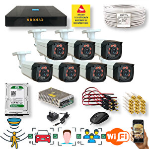 7 Kameralı Set - Araç İnsan Yüz Tanımalı Hareket Algilayan 1080p Gece Görüşlü 5mp Sony Lens Güvenlik Kamerasi Seti 7808