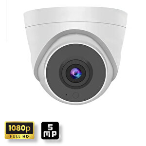 1 Kameralı Set - Hareket Algılayan 1080p 5 Mp Sony Lens 6 Smart Led Dome Fullhd İç Mekan Güvenlik Kamerası Seti D206sl