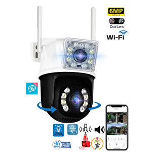 QR Pro 3012 Wi-Fi PTZ İki Kameralı 360° İç ve Dış Mekan Akıllı Kamera 5MP (ADAPTÖR DAHİLDİR.)