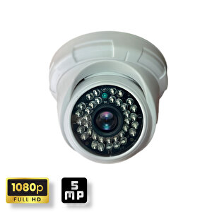 1 Kameralı Set - Araç İnsan Yüz Hareket Algılayan Gece Görüşlü 36 Ir Led 5mp Sony Lensli 1080p Dome Güvenlik Kamerası Seti D136b-1