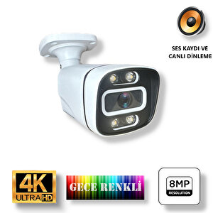 4 Kamerali Yapay Zeka Destekli̇ Gece Renkli̇ Gösteren Sesli̇ 8 mp 4k İp güvenli̇k Kamerasi Seti̇ 904ws