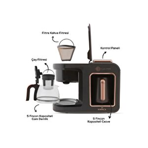 Karaca Hatır Plus Mod 5 In 1 Black Copper Konuşan Kahve Ve Çay Makinesi
