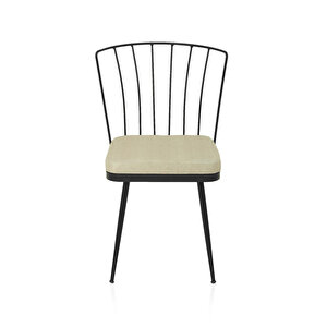Akın Lüx Ay Sandalye - Krem / Siyah - 81 Cm