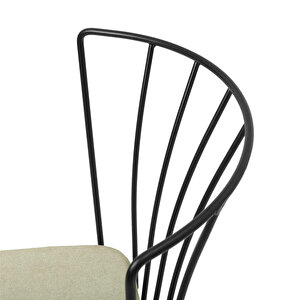 Akın Lüx Ay Sandalye - Krem / Siyah - 81 Cm