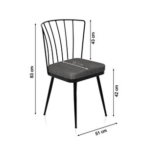Akın Lüx Ay Sandalye - Krem / Siyah - 81 Cm