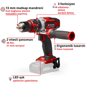 Akülü Darbeli Vidalama Te-cd 18/48 Li-i-solo 4513926 | Akü Hariç | 48 Nm