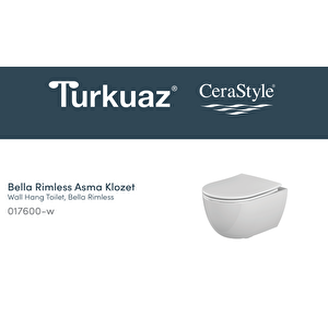 Turkuaz Asma Klozet, Bella Rimless Kapak Dahi̇l