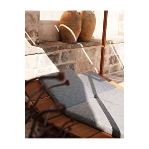 Uctos    2 Kişilik Ahşap Dekoratif Şezlong Dış Mekan Perdeli Havuz Başı Çatılı Daybed Şezlong