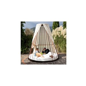 Ri̇spetto   Özel Tasarım Perdeli Izgaralı Dizayn Bahçe Mobilyası Daybed Şezlong