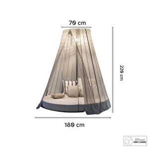 Ri̇spetto   Özel Tasarım Perdeli Izgaralı Dizayn Bahçe Mobilyası Daybed Şezlong