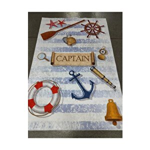 Halıcı Mustafa Kd-031 Mavi Deri Taban Dijital Baskı Halı Çocuk Odası Halısı 160x230 cm