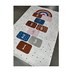 Halıcı Mustafa Kd-103 Beyaz Deri Taban Dijital Baskı Halı Çocuk Odası Halısı 160x230 cm