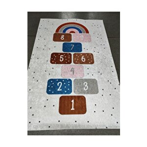 Halıcı Mustafa Kd-103 Beyaz Deri Taban Dijital Baskı Halı Çocuk Odası Halısı 160x230 cm