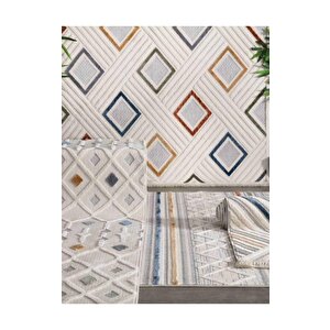 İndia 3016 Renkli İskandinav Serisi Salon Oturma Yatak Odası Halısı 160x230 cm
