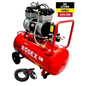 Rdx Süper Hızlı Dolum Gerçek 50 Litre 1.5 Hp Sessiz Yağsız Hava Kompresörü