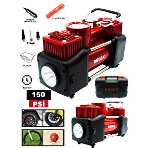 Rdx 135 Bar Yüksek Basınçlı Araç Yıkama + 150 Psi Çift Pistonlu Kompresör Lastik Şişirme İki̇li̇ Set