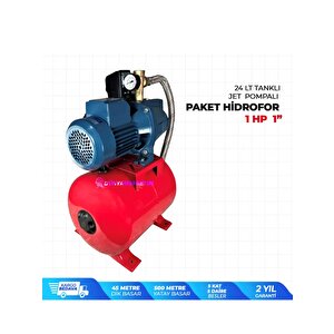 İbeltech 1hp 1" Jet Pompalı 24 Litre Tanklı 5 Kat 5 Daireye Yeterli Paket Hidrofor