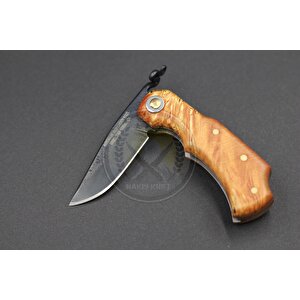 Stabilize Mapple Burl Ağacı Sap Kuyruk Milli Bushcraft Namlu Mini Çakı