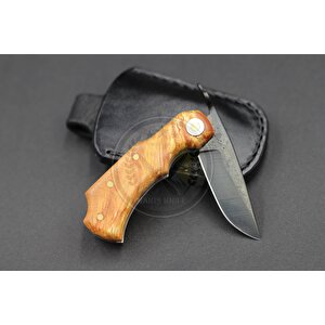Stabilize Mapple Burl Ağacı Sap Kuyruk Milli Bushcraft Namlu Mini Çakı