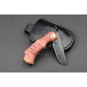 Stabilize Mapple Burl Ağacı Sap Kuyruk Milli Bushcraft Namlu Mini Çakı
