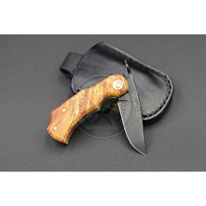 Stabilize Mapple Burl Ağacı Sap Kuyruk Milli Bushcraft Namlu Mini Çakı