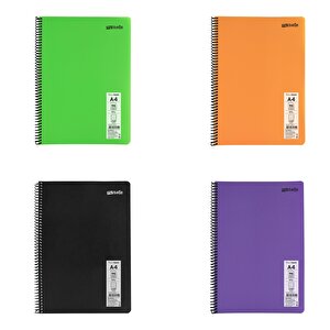 Flex Neon A4 Defter 96 Yaprak Çizgili Defter 4 Adet