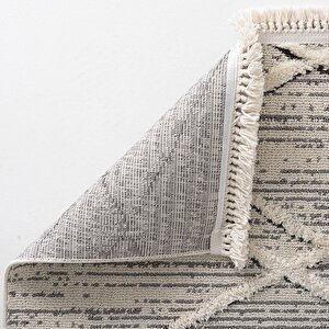 Cool Halı Sakura 2204 Gri Hav Toz Vermez Etnik Desenli Modern Dokuma Bukleli Salon Halısı