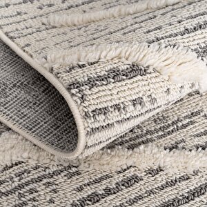 Cool Halı Sakura 2204 Gri Hav Toz Vermez Etnik Desenli Modern Dokuma Bukleli Salon Halısı