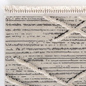 Cool Halı Sakura 2204 Gri Hav Toz Vermez Etnik Desenli Modern Dokuma Bukleli Salon Halısı