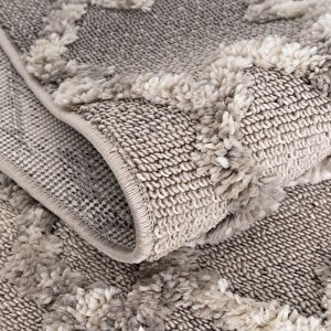 Cool Halı Sakura 2203 Gri Hav Toz Vermez Etnik Desenli Modern Dokuma Bukleli Salon Halısı