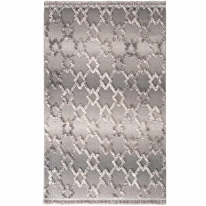 Sakura 2203 Gri Hav Toz Vermez Etnik Desenli Modern Dokuma Bukleli Salon Halısı 120x180 cm