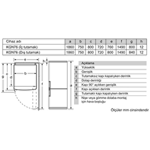 Kgn76cwe0n Kombi No Frost Buzdolabı
