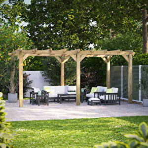 Iahşap Veranda Ahşap Pergole Veranda Kamelya 400x400 cm