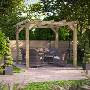 Iahşap Veranda Ahşap Pergole Veranda Kamelya 400x400 cm